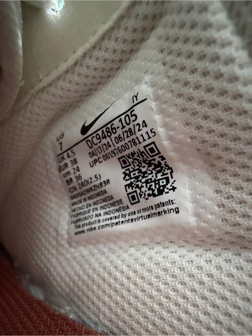 Nike Air Force 1 Low ‘07 Next Nature Women’s Sneakers Sail Canyon Pink Size 7 - Picture 8 of 9